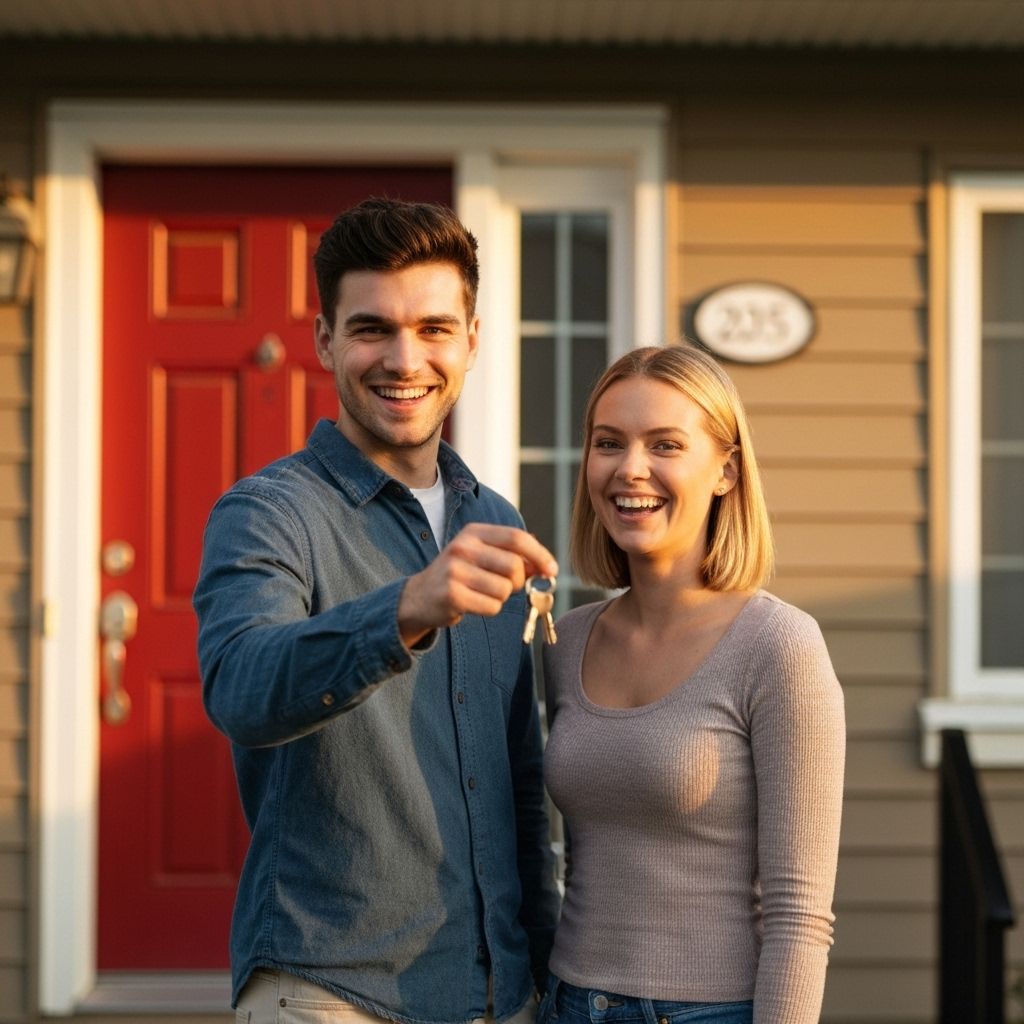 First-time buyers receiving keys in Ontario